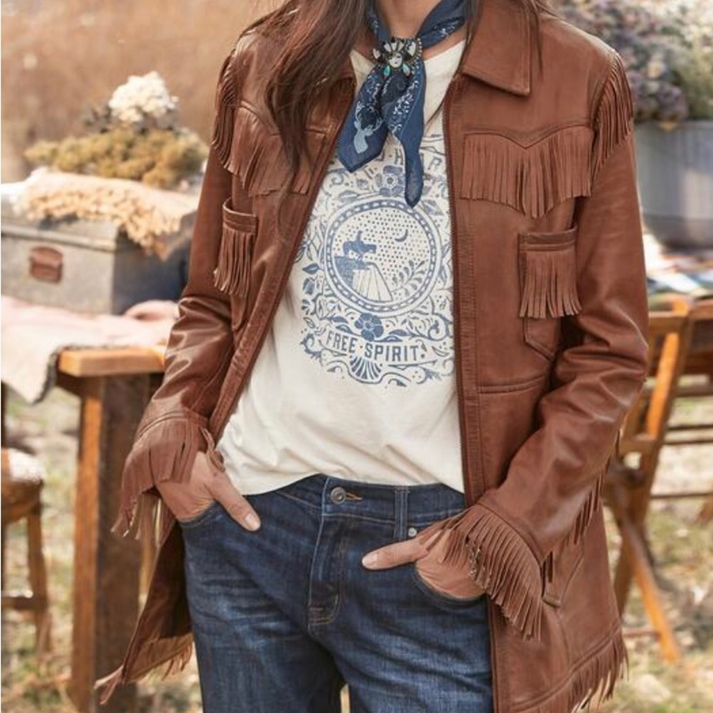 Brown Fringe Women's Jacket